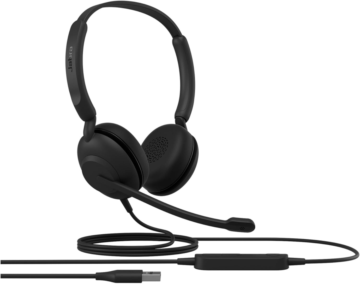 Jabra Evolve 10 Wired Headset with Noise-Cancelling Microphone for PC/Laptop Use – Easy USB-A Setup - TCO Certified – Lightweight Design - Inline Call/Volume Controls for Online Meetings - Black