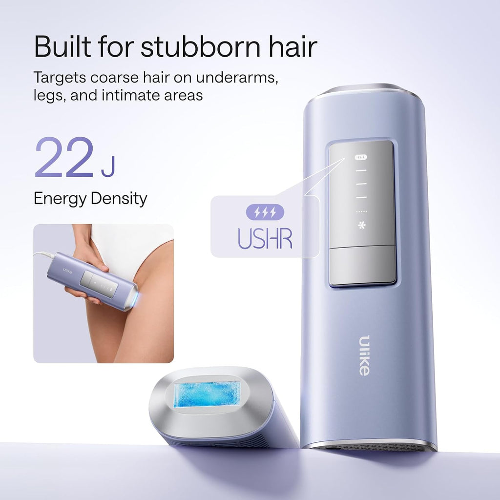 Ulike IPL Hair Removal Device, Pain-Free Ice Cooling Laser Hair Removal Device, USHR Mode* for Full Body, Face, Bikini and Underarms, Autoglide, Gift Purple Air 2 Max