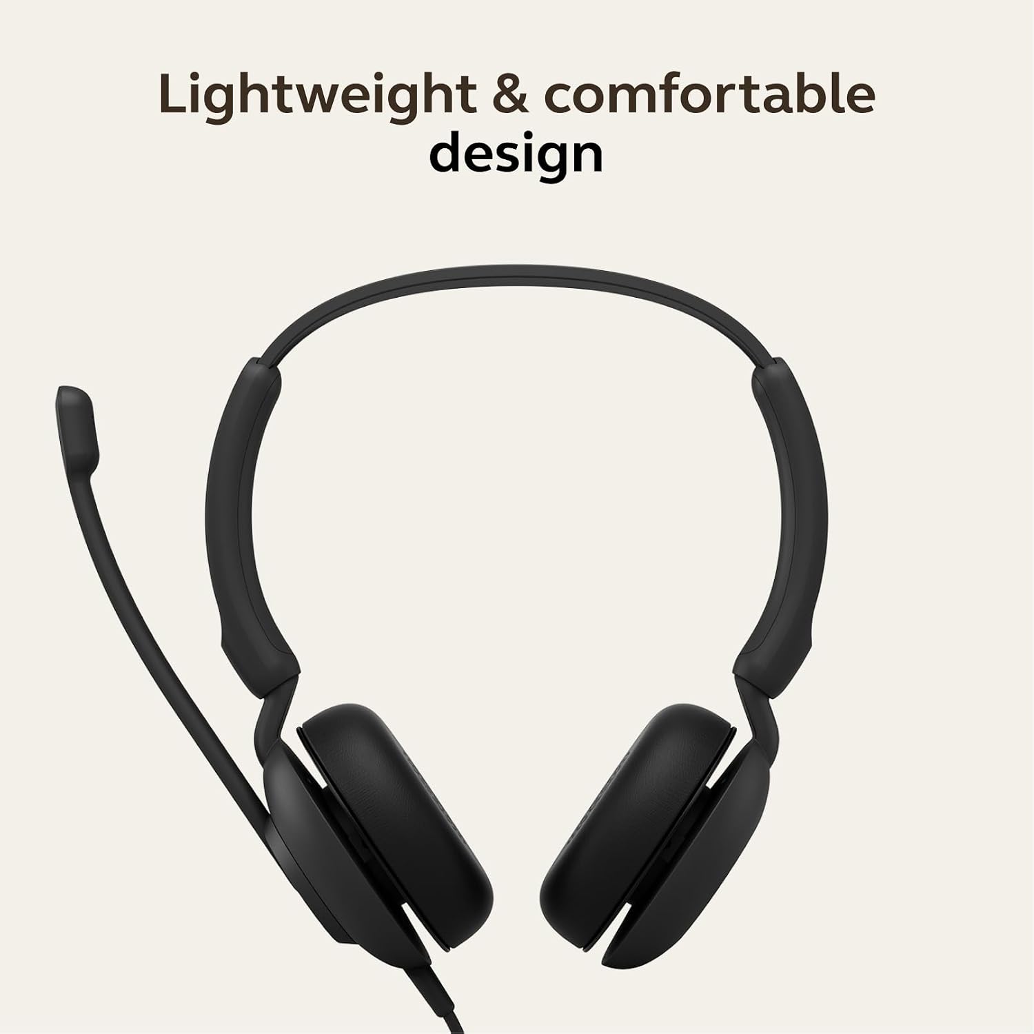 Jabra Evolve 10 Wired Headset with Noise-Cancelling Microphone for PC/Laptop Use – Easy USB-A Setup - TCO Certified – Lightweight Design - Inline Call/Volume Controls for Online Meetings - Black