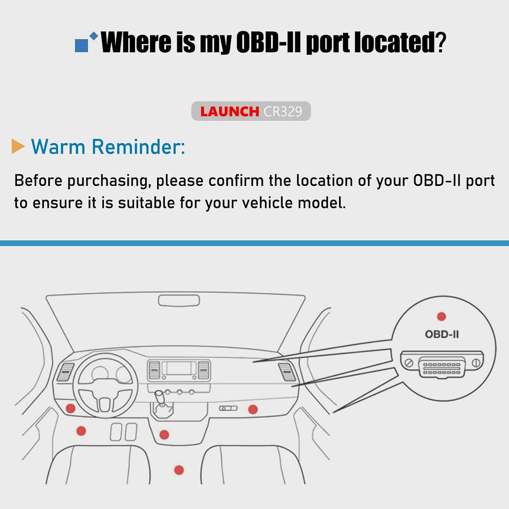 LAUNCH Creader 329 OBD2 Scanner Full OBD-II Functions Engine Fault Code Reader with 2.8" Color Display, Multi-Language, Plug &amp; Play for All OBDII Protocol Vehicles