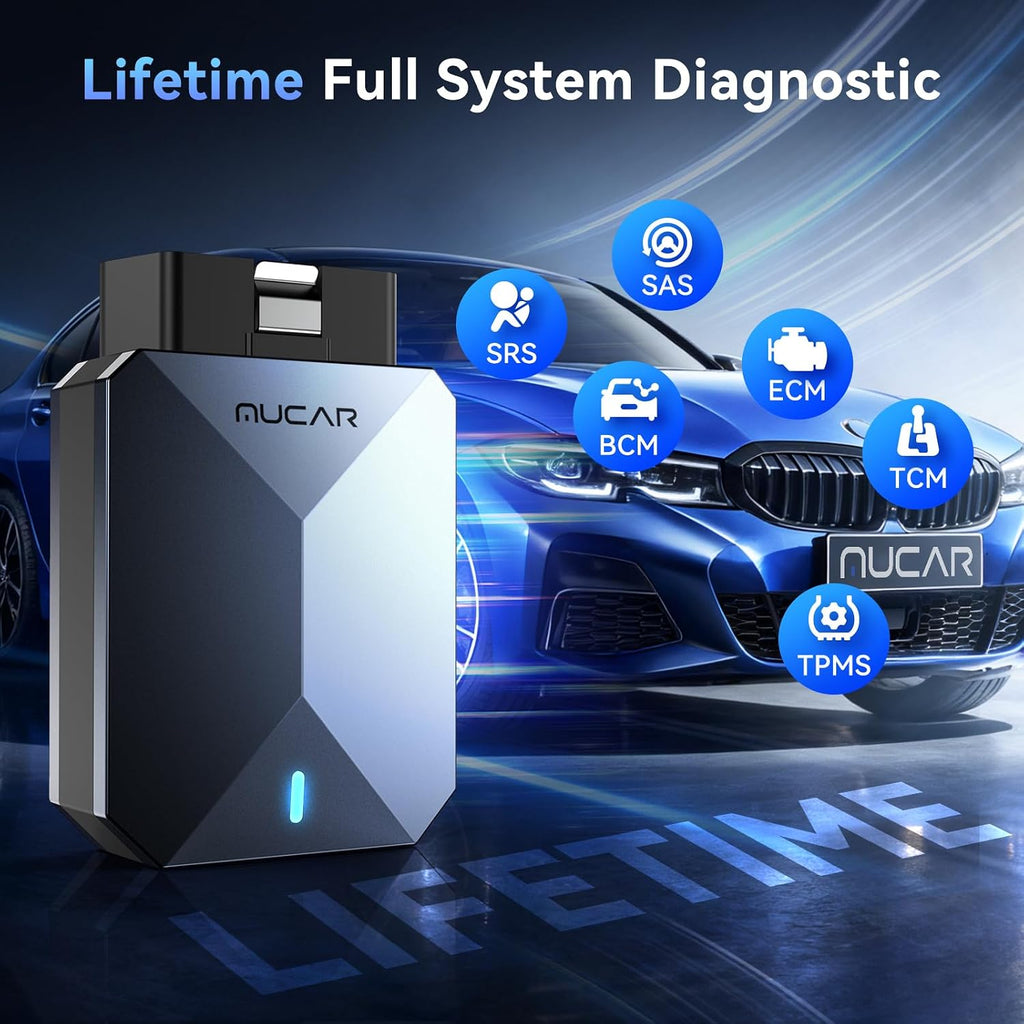 MUCAR AI-Assisted OBD2 Scanner Bluetooth Lifetime Update, BT200 MAX Compatible with ELM327, All System OBD2 Diagnostic Tool with 15 Resets for iOS &amp; Android, CANFD Protocol, Autoauth for FCA SGW