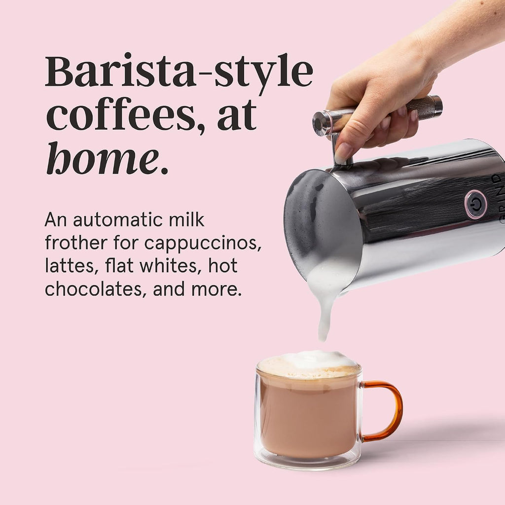Grind Two Milk Frother – 3-in-1 for Hot and Cold Beverages – Barista Quality – Suitable for Latte, Flat White, Hot Chocolate, Cappuccino – 1 Year Warranty