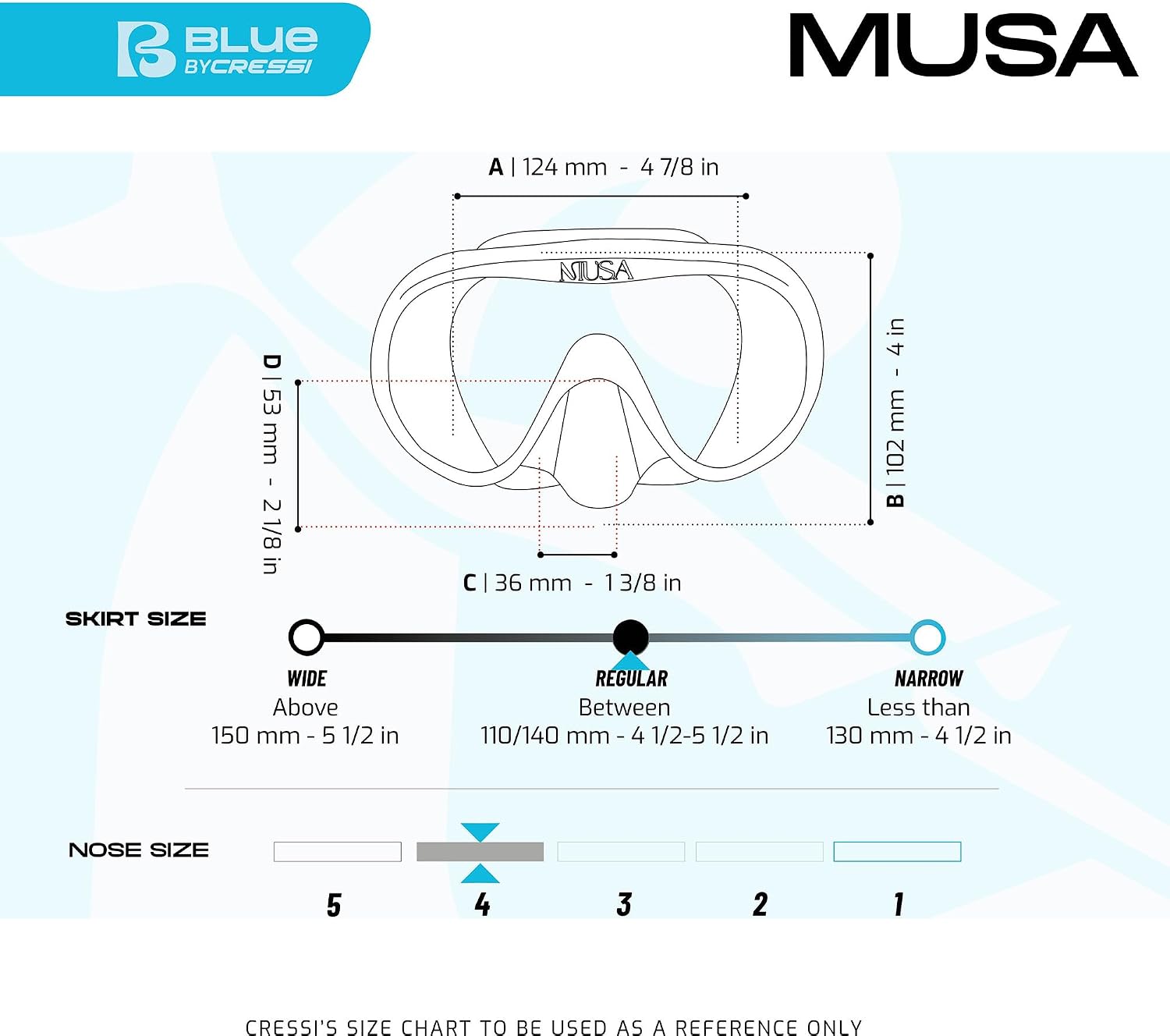 CRESSI since 1946 - Musa Frameless Diving Mask for Adults - Wide Vision Single Lens - Low Internal Volume - Pure Soft Silicone - One Size - Designed in Italy