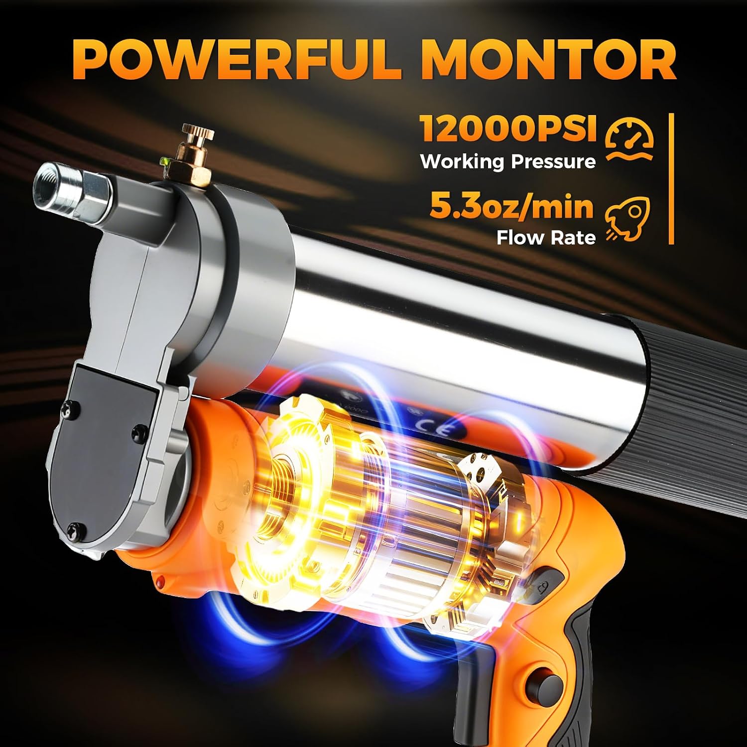 Cordless Electric Grease Gun 12000 PSI, 2-in-1 Dual Grip Grease Gun Kit with 2×4000mAh Batteries &amp; LED Light for Tractor, Truck, Construction, Farm, Mechanic, Trucker Maintenance