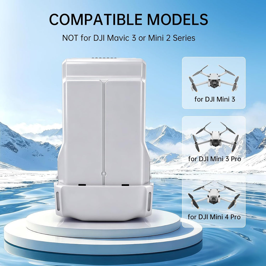 Mini 3 Pro and Mini 4 Pro Intelligent Flight Battery 1 Pack (7.38V 3850mAh) Upgraded Large Capacity Provides 47 Minutes of Flight Time Drone Replacement Battery for DJI Mini 3/3 Pro/4 Pro