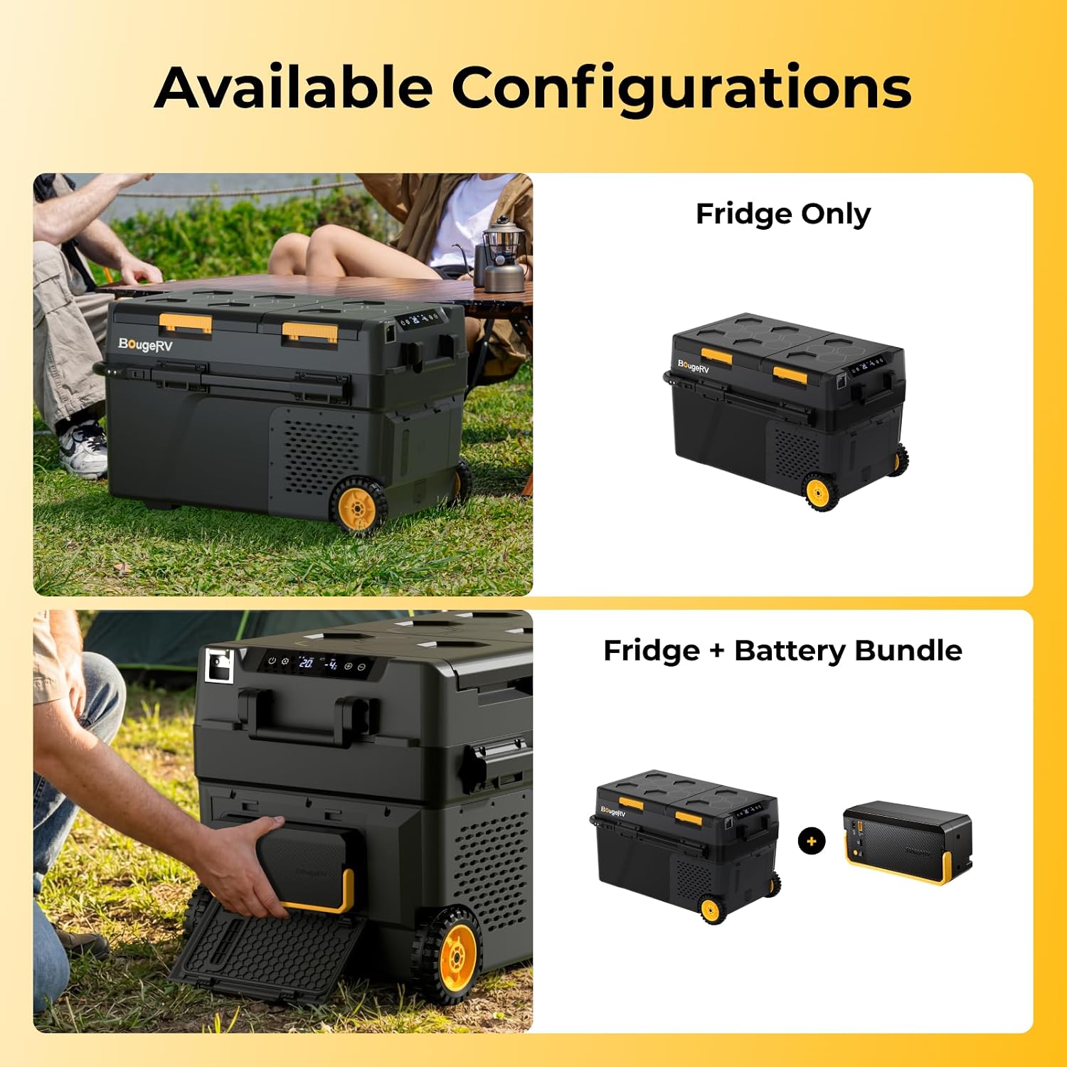 BougeRV CRD2 V2.0 40L Car Fridge Dual Zone 12V Compressor Freezer with Wheels &amp; Telescopic Handle 35dB IPX4 12V/24V 230V App Control Portable Refrigerator for Camping RV Campervan -20℃~20℃ (2026 New)