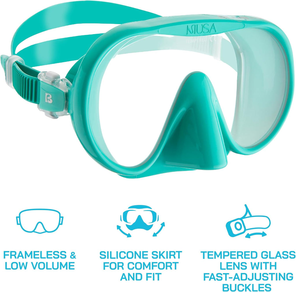 CRESSI since 1946 - Musa Frameless Diving Mask for Adults - Wide Vision Single Lens - Low Internal Volume - Pure Soft Silicone - One Size - Designed in Italy