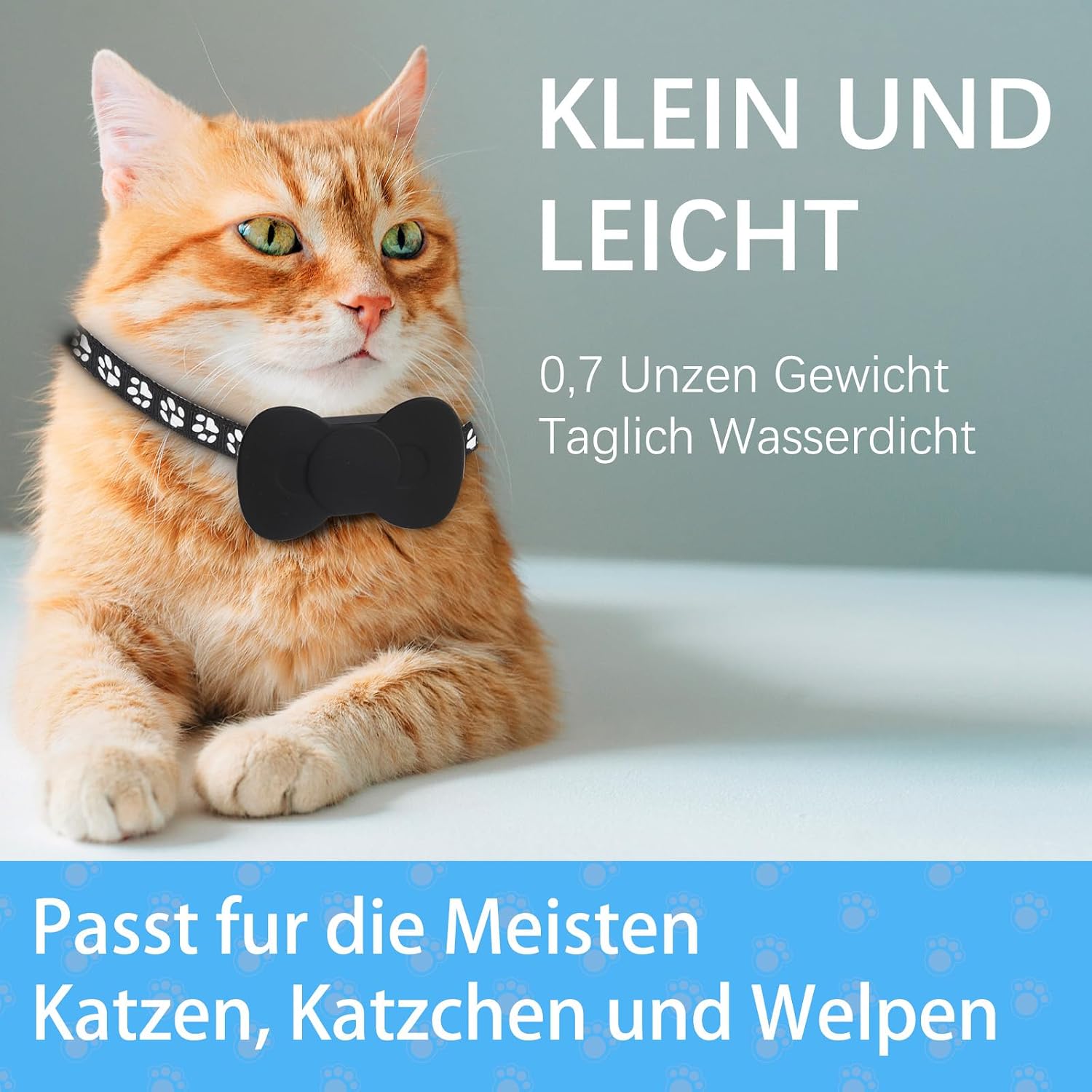 Cat Gps Tracker, Cat Tracking Collar Dog Tracker with No Monthly Fees Gps Cat Trackers, Cat Collar Tracker IP63 Waterproof, Safety Tracking Cats Pet Tracker for Cats (Only iOS)