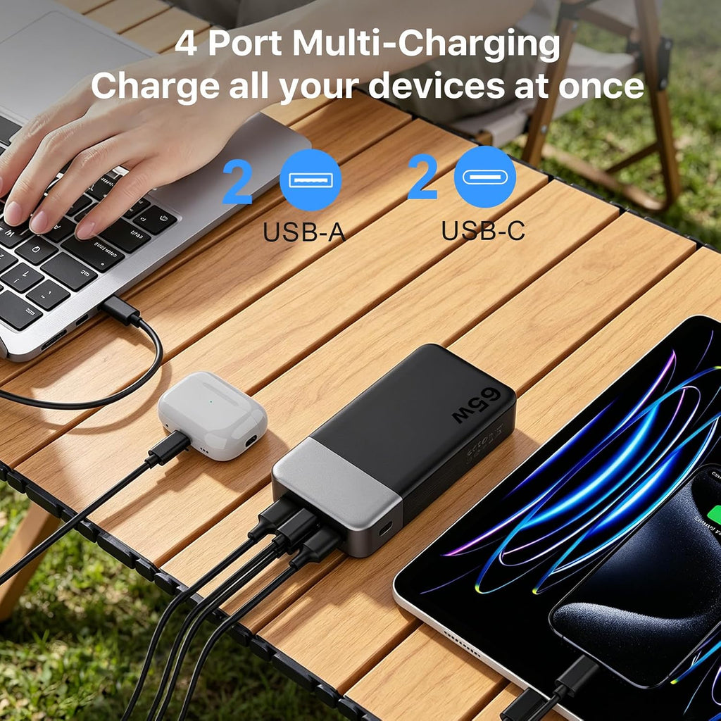 NOBIS 45W Power Bank 20000mAh - Power Bank Fast Charging with 2*USB-C(in/out) &amp; 2*USB-A, Portable Charger with Digital Display &amp; Small Current Mode, Compatible with Phone 17 S25