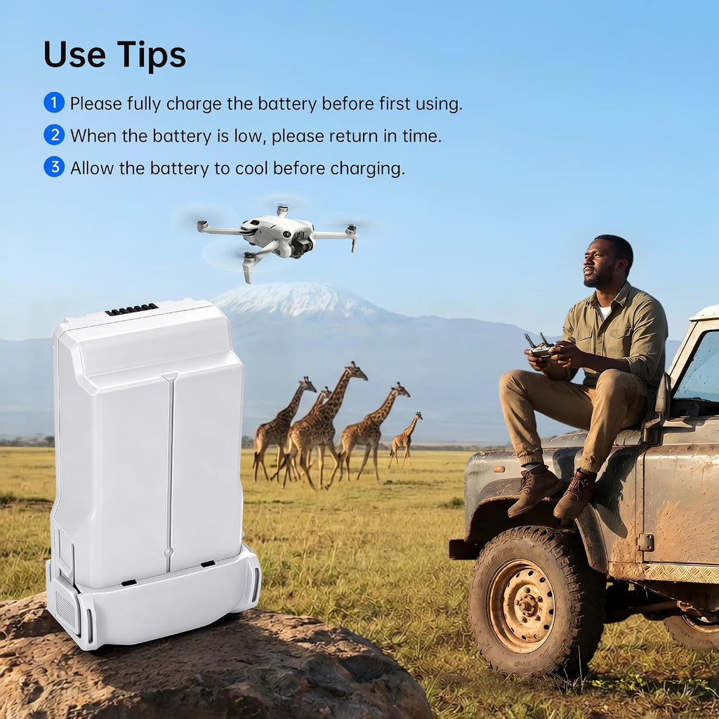 Mini 3 Pro and Mini 4 Pro Intelligent Flight Battery 1 Pack (7.38V 3850mAh) Upgraded Large Capacity Provides 47 Minutes of Flight Time Drone Replacement Battery for DJI Mini 3/3 Pro/4 Pro