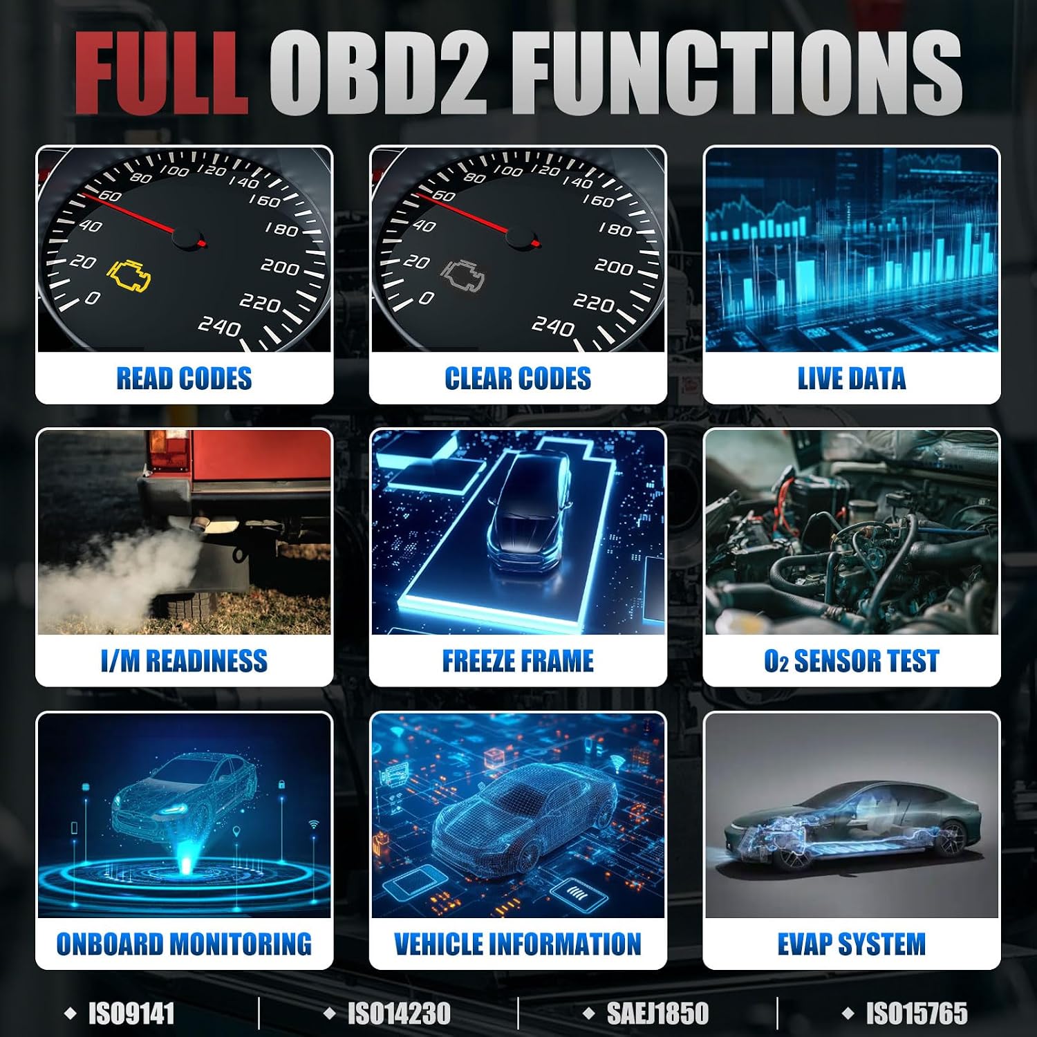 LAUNCH Creader 329 OBD2 Scanner Full OBD-II Functions Engine Fault Code Reader with 2.8" Color Display, Multi-Language, Plug &amp; Play for All OBDII Protocol Vehicles
