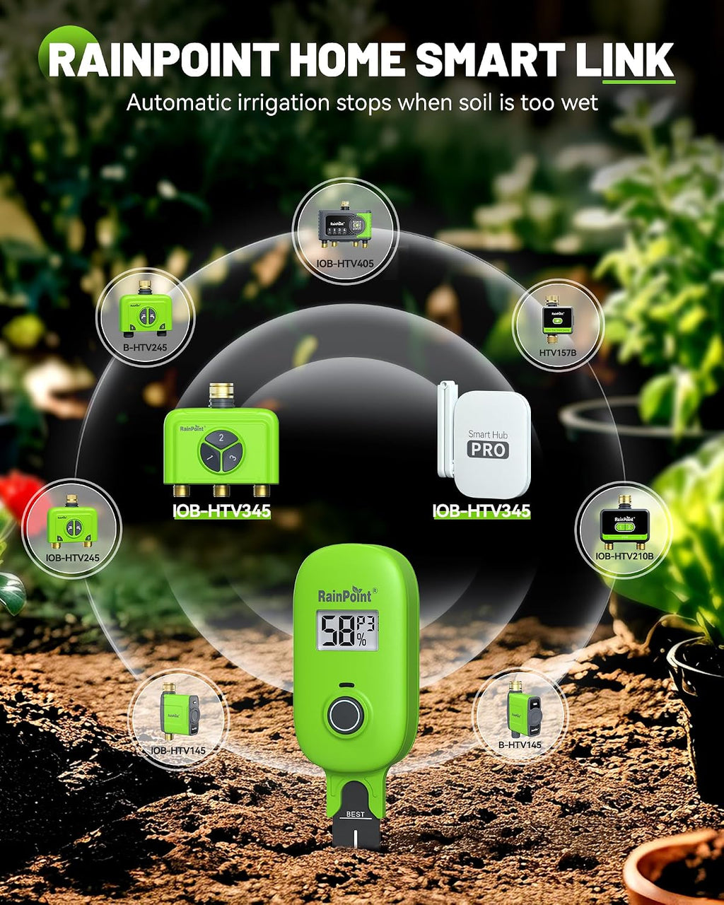 RAINPOINT Smart WiFi Water Timer 3 Zone with Hub, Wireless Garden Irrigation Controller with Brass Inlet, App &amp; Voice Control, Automatic Rain Delay Sprinkler System for Lawn and Plants