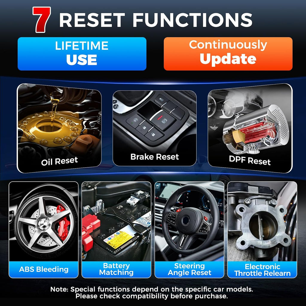 LAUNCH OBD2 Scanner CRP123E V3.0 Car Diagnostic Tool with Engine ABS SRS Transmission OBD Scanner with 7 Reset Service Oil/EPB/SAS/BMS/Throttle/Battery Reset DPF Regeneration Auto Vin Free Update