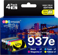 GPC Image 937e 937XL Ink Cartridges Compatible for HP 937 Ink Cartridges Multipack 937e (XL) for HP OfficeJet Pro 9720e 9730e 9120e 9125e 9132e 9135e 9120b 9110b (B/C/M/Y, 4 Pack with Chip)