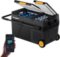 BougeRV CRD2 V2.0 40L Car Fridge Dual Zone 12V Compressor Freezer with Wheels &amp; Telescopic Handle 35dB IPX4 12V/24V 230V App Control Portable Refrigerator for Camping RV Campervan -20℃~20℃ (2026 New)