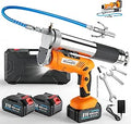 Cordless Electric Grease Gun 12000 PSI, 2-in-1 Dual Grip Grease Gun Kit with 2×4000mAh Batteries &amp; LED Light for Tractor, Truck, Construction, Farm, Mechanic, Trucker Maintenance