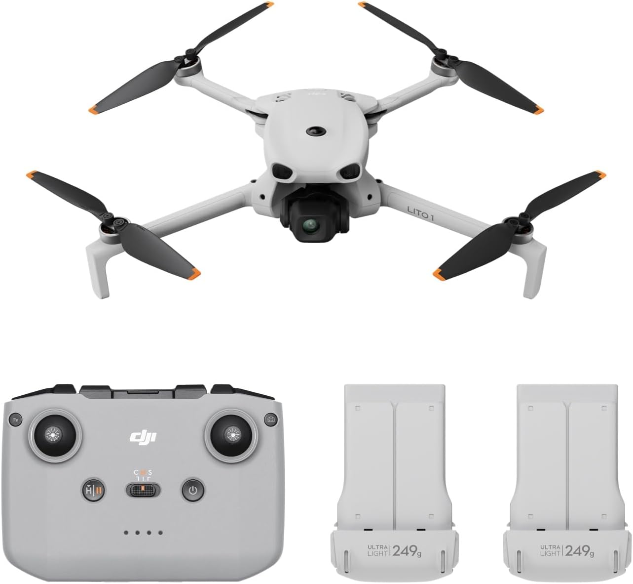 DJI Lito 1 Two-Battery Combo (DJI RC-N3), Updated Version of Mini 4K | Obstacle Sensing, ActiveTrack, 4K Video &amp; 8K Image, Lightweight for Adults, 15km Video Transmission, 2 Batteries, C0