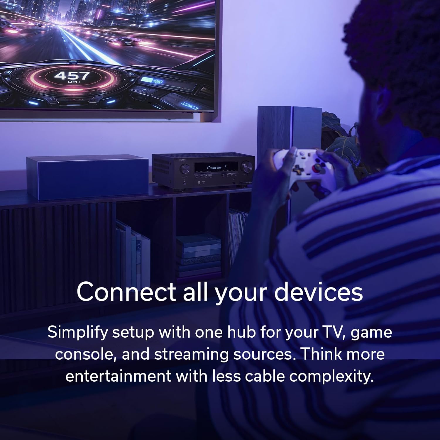 Denon AVR-S980H 7.2 Channel AV Receiver – 90W, Dolby Atmos & DTS:X, 8K/60 & 4K/120 HDMI, HEOS Multiroom, Wi-Fi, Bluetooth, AirPlay 2, Gaming Ready (VRR/ALLM), Home Cinema Amplifier
