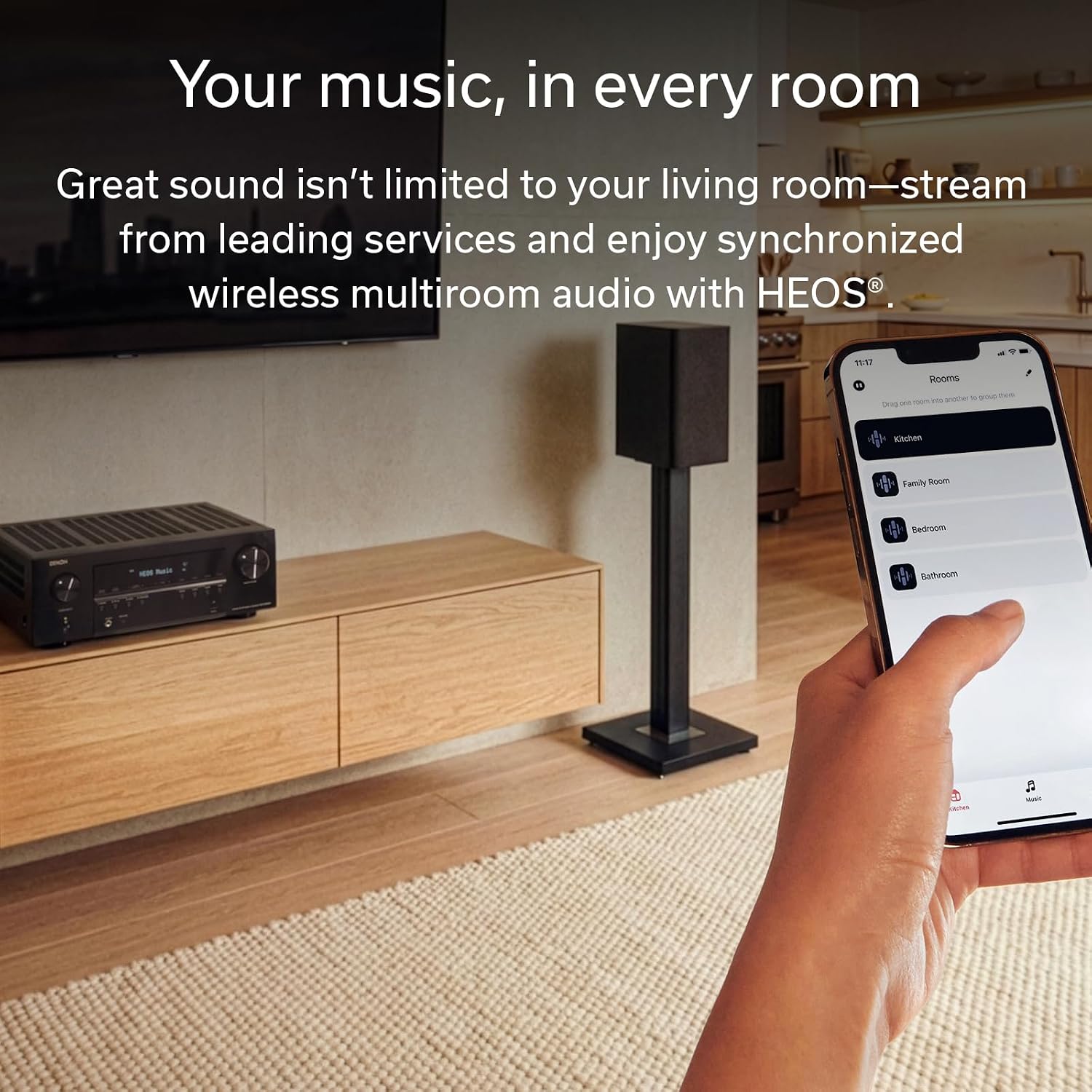 Denon AVR-S980H 7.2 Channel AV Receiver – 90W, Dolby Atmos & DTS:X, 8K/60 & 4K/120 HDMI, HEOS Multiroom, Wi-Fi, Bluetooth, AirPlay 2, Gaming Ready (VRR/ALLM), Home Cinema Amplifier