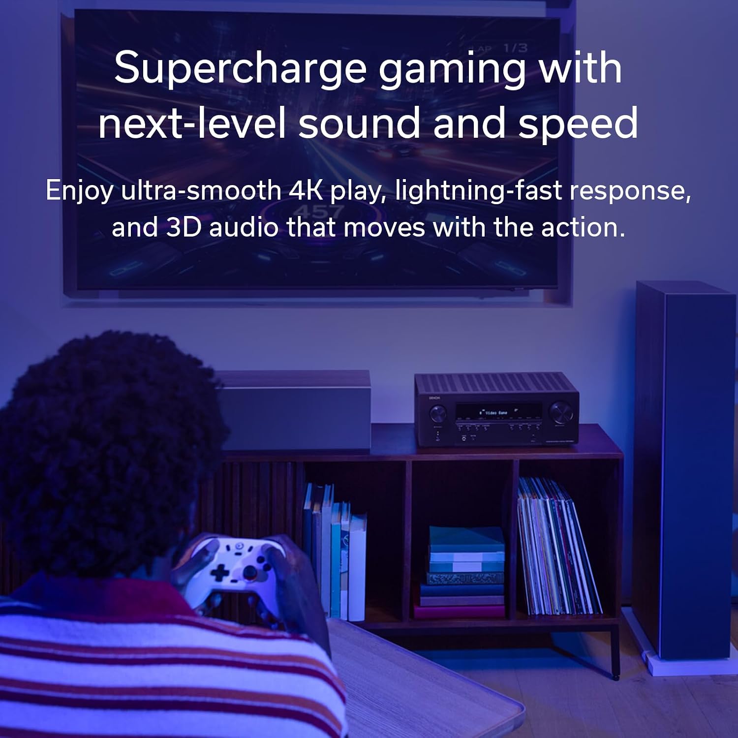 Denon AVR-S980H 7.2 Channel AV Receiver – 90W, Dolby Atmos & DTS:X, 8K/60 & 4K/120 HDMI, HEOS Multiroom, Wi-Fi, Bluetooth, AirPlay 2, Gaming Ready (VRR/ALLM), Home Cinema Amplifier