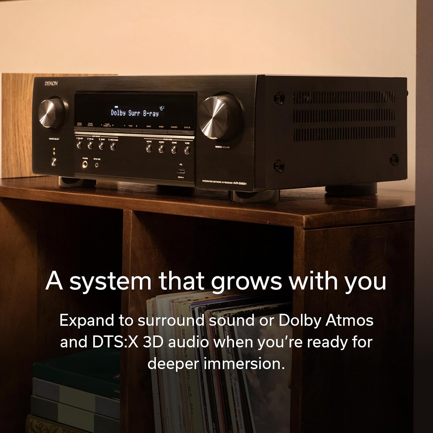 Denon AVR-S980H 7.2 Channel AV Receiver – 90W, Dolby Atmos & DTS:X, 8K/60 & 4K/120 HDMI, HEOS Multiroom, Wi-Fi, Bluetooth, AirPlay 2, Gaming Ready (VRR/ALLM), Home Cinema Amplifier