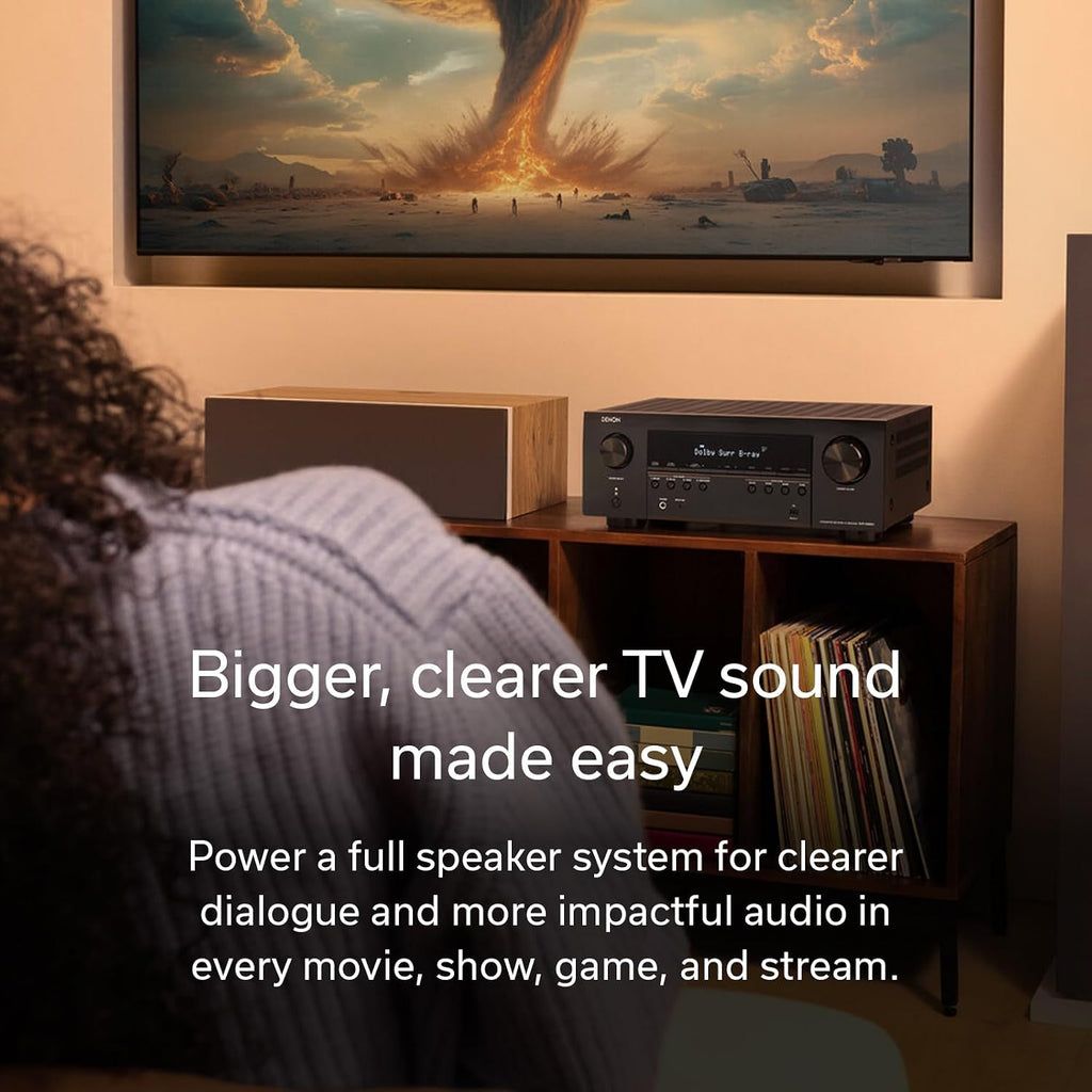Denon AVR-S980H 7.2 Channel AV Receiver – 90W, Dolby Atmos & DTS:X, 8K/60 & 4K/120 HDMI, HEOS Multiroom, Wi-Fi, Bluetooth, AirPlay 2, Gaming Ready (VRR/ALLM), Home Cinema Amplifier