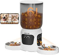 Dual-Lens Automatic Cat Feeder with Camera for 2 Cats, 6L1080P HD Video Pet Food Dispenser with Dual Bowls, AI Motion Detection &amp; 2-Way Audio, App Control Timed Feeder for Multi-Cat Household