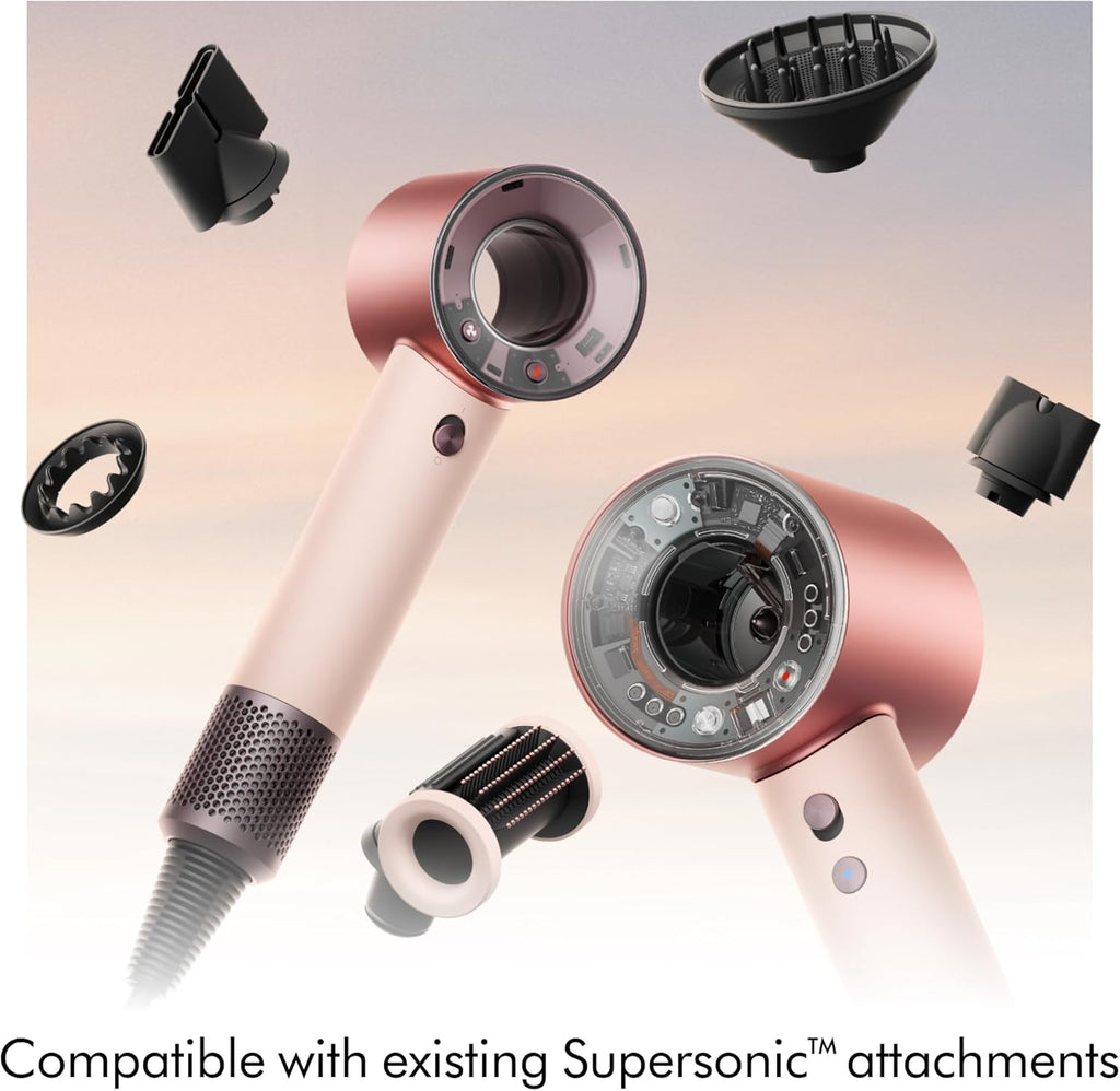 Dyson Supersonic Travel™ Hair Dryer – Compact & Lightweight, Fast Drying, 1220W, Universal Voltage, Intelligent Heat Control, Compatible with Supersonic Attachments, Ceramic Pink/Rose Gold