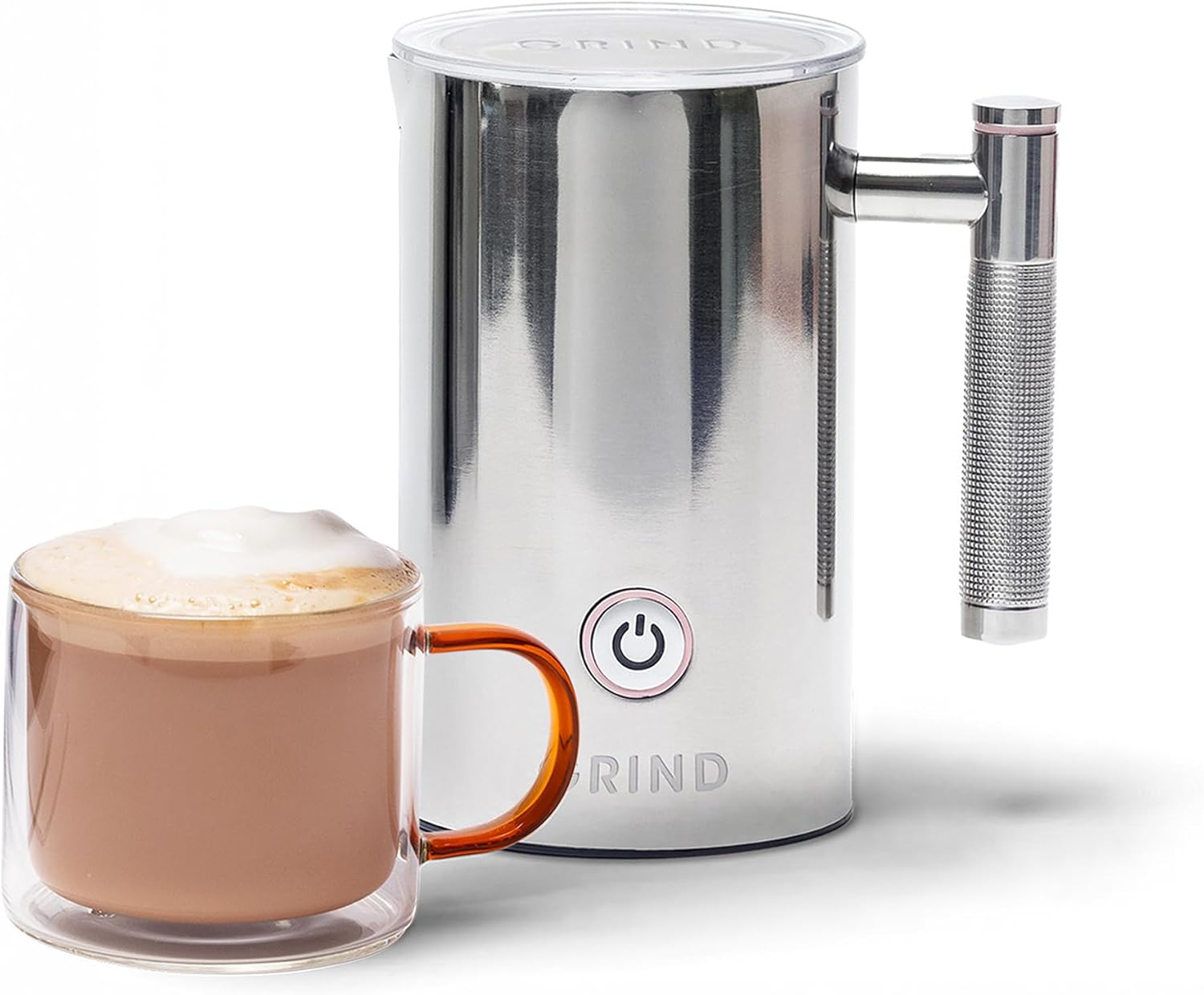 Grind Two Milk Frother – 3-in-1 for Hot and Cold Beverages – Barista Quality – Suitable for Latte, Flat White, Hot Chocolate, Cappuccino – 1 Year Warranty