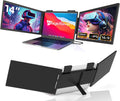 MAGICRAVEN Laptop Screen Extender, 14" FHD 1080P IPS Triple Monitor Extender, Dual Portable Monitor for Laptop 14"-16", USB C Monitor Portable Screen for Windows, Mac, Android, Chrome, Plug and Play