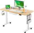 MAIDeSITe Electric Height Adjustable Standing Desk, 100 x 60 cm Sit Stand Desk with Cable Tray, Hook and Storage Pocketse, Stand Up Desk with Memory Controller for Home Office