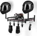 Motorcycle Helmet Holder Wall Mount, Helmet Stand, Gear Storage With 4 Clips *UK