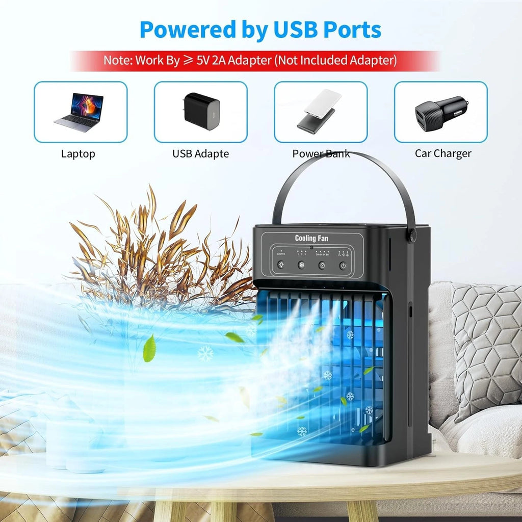 Portable Air Conditioner Cooling Fan Mini Air Conditioning Unit 1100ml Tank Fan