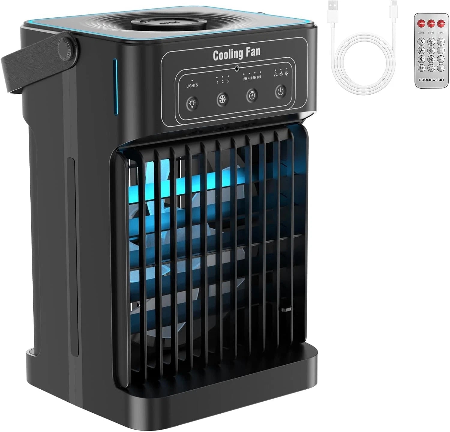 Portable Air Conditioner Cooling Fan Mini Air Conditioning Unit 1100ml Tank Fan