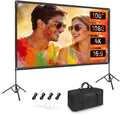 Projector Screen with Stand 100 inches, Portable Projector Screen 4K HD 16:9, Indoor Outdoor Projection Lightweight and Compact with Carrying Bag for Theatre, Home Cinema, Camping
