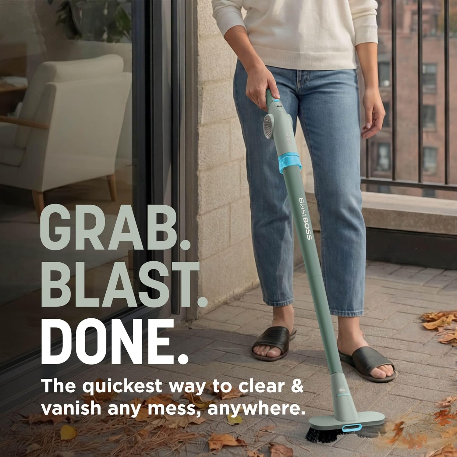 Shark BlastBoss All-in-One Cordless Air Blasting System With BlastBroom - Sage AB2111UKGN