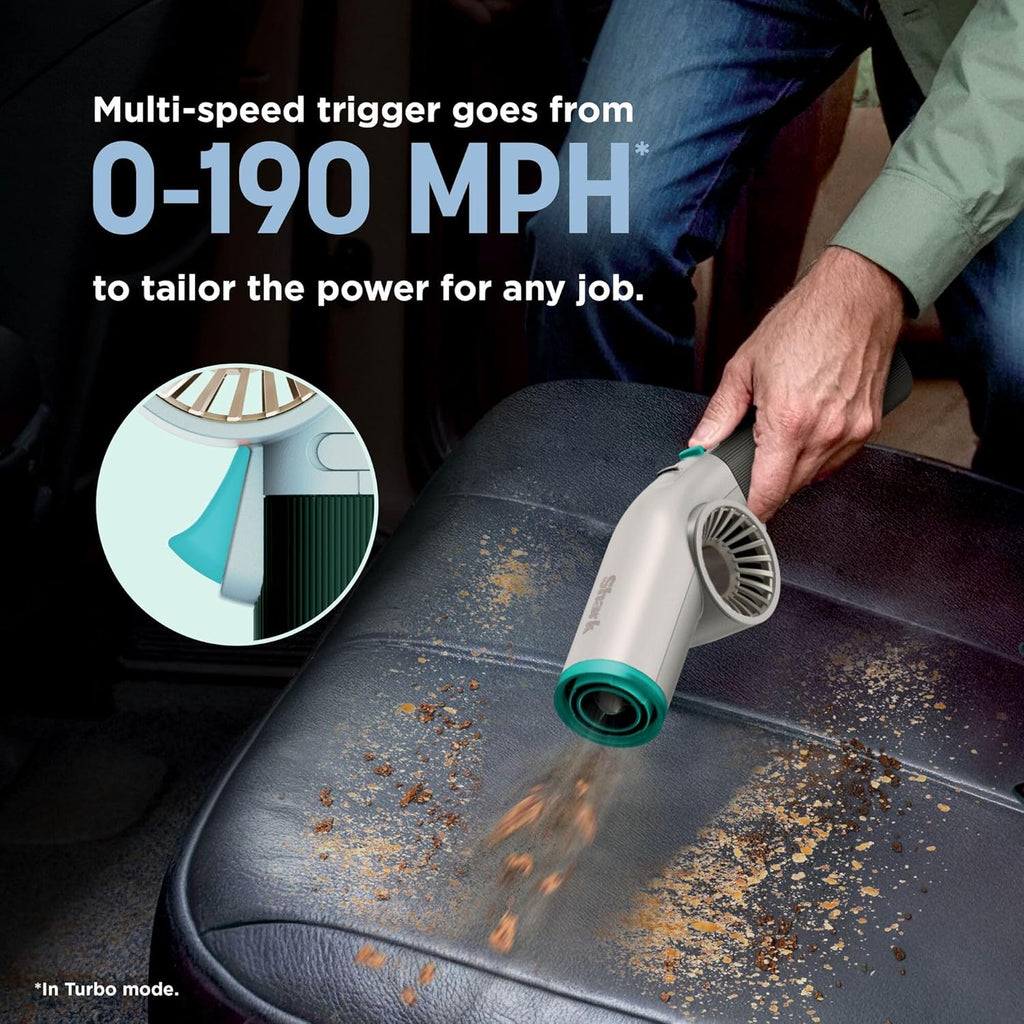 Shark BlastBoss All-in-One Cordless Air Blasting System With BlastBroom - Sky AB2111UKBL