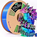 Silk Tri Colour PLA Filament 1.75mm 1kg, Multicolor 3D Printer Filament, Filament 3D Printing Materials for Most FDM 3D Printer, Silk PLA Red Blue Green, Rainbow PLA Filament 1.75mm ± 0.02