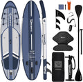 TIGERXBANG 11' Inflatable Stand Up Paddle Board, SUP Board with Seat & Complete Accessories, Extra Wide Non-Slip Deck, Paddleboard for Adults & Beginners - Shadow Collection