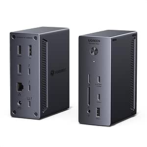 UGREEN Thunderbolt 4 Docking Station, 13-in-1 Revodok Max TB4 Dock, 3x 40Gbps TBT4, Single 8K, Dual 4K@60Hz, Up to 96W Laptop Charging, 20W USB-C, 1GbE, SD/TF for TBT4/3 MacBooks and Windows Laptops