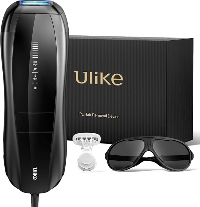 Ulike X Man IPL Hair Removal Device, Laser Hair Removal with Ice-Cooling, Dual Lights &amp; SkinSenor for Nearly Painless &amp; Long-Lasting Hair Removal, 3 Modes Tailored for Stubborn Hair, Gift Black