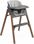 Venture Neyo 2-in-1 Foldable High Chair for Baby and Toddler, Convertible Baby Highchair with Wood Effect Legs, Removable Tray &amp; Cushion, 5 Point Harness, Compact Folding (Grey)