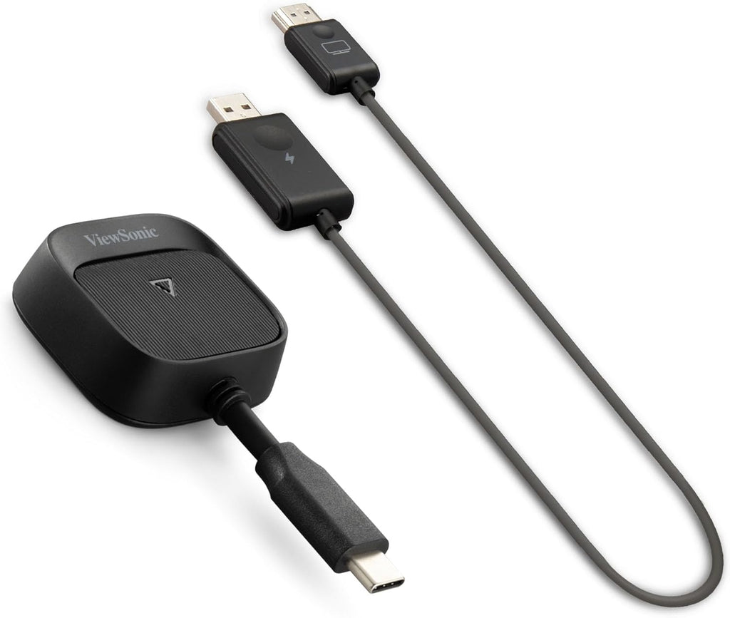 ViewSonic WPD-900 Wireless Screen Casting Kit, 1080p FHD Screen Sharing, USB-C Charging, Miracast &amp; AirPlay Support for Business &amp; Education